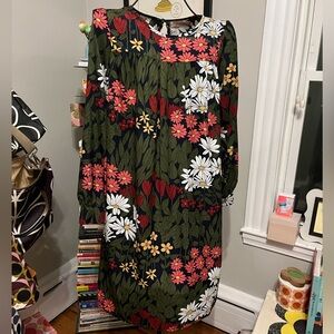 ANTHROPOLOGIE FLORAL TRAFFIC PEOPLE SMOCK DRESS.